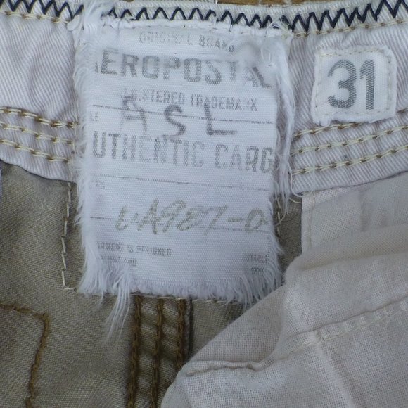 Aeropostale khaki cargo shorts 31 W heavy draw string - Picture 5 of 5